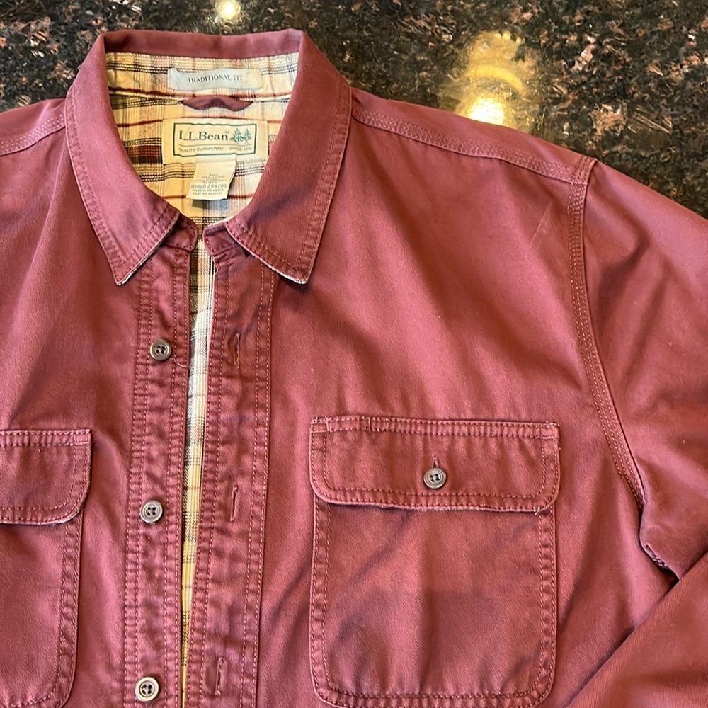 Men’s LL Bean Flannel Lined Shirt